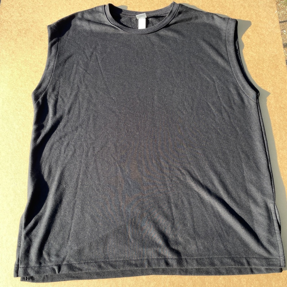 H&M Sleeveless Sweatshirt Mens XL Black‎ Casual Gym Activewear Side Slit Vest